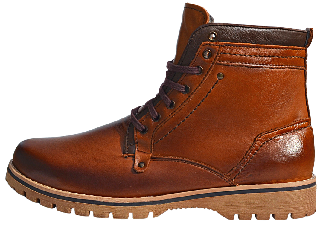 Titan - Men's side zipper leather boots - Reindeer Leather