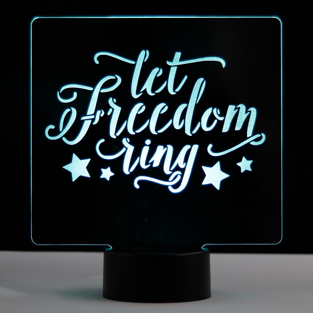 patriotic led acrylic sign let freedom ring