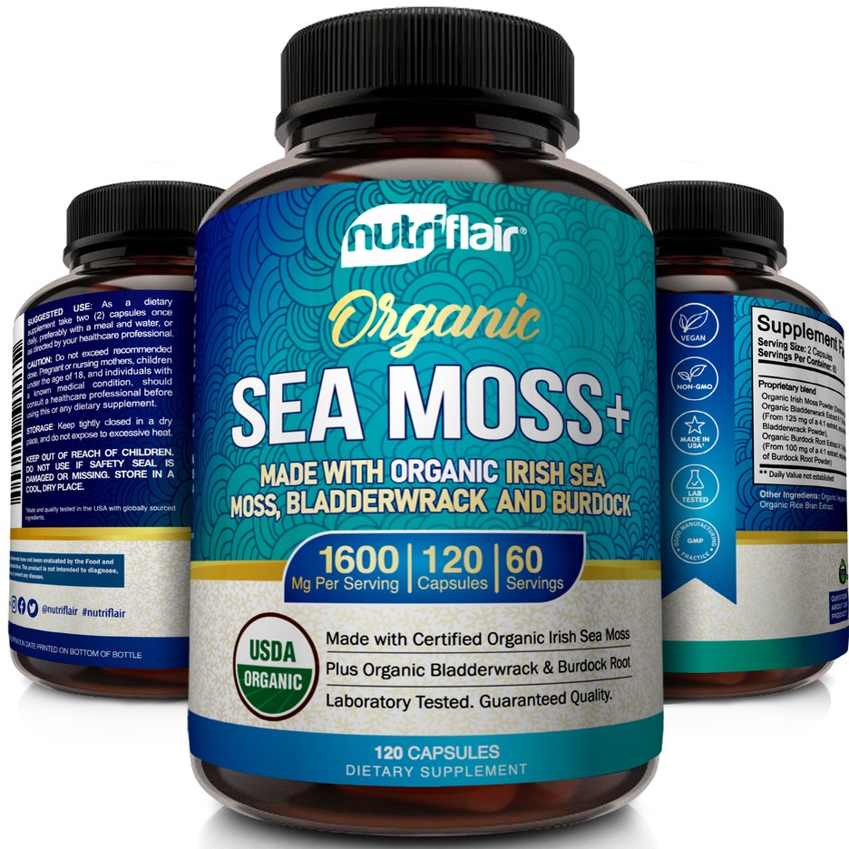 Organic Irish Sea Moss 1600mg - 120 Capsules– NutriFlair