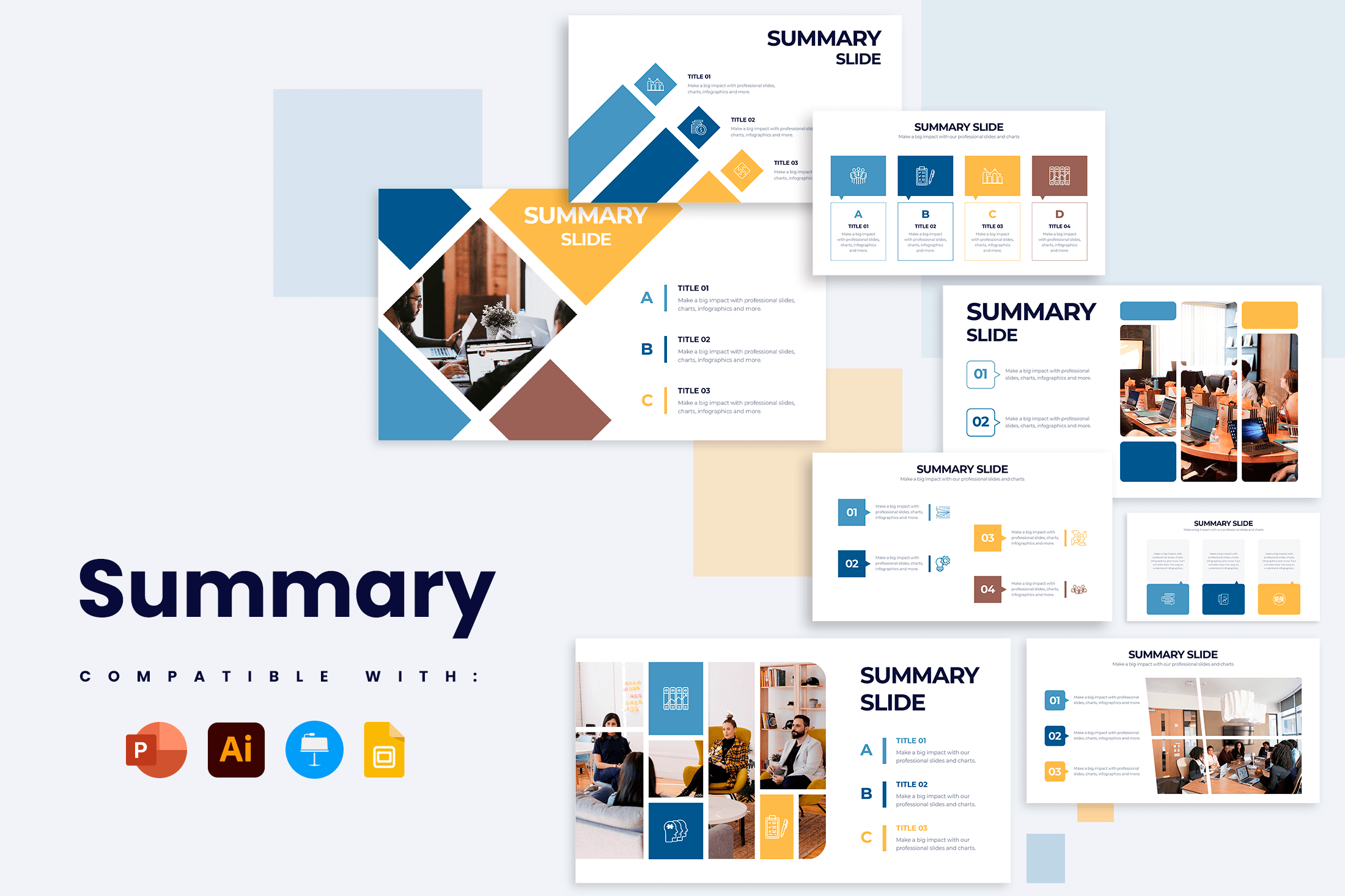 Summary PowerPoint Infographic Templates