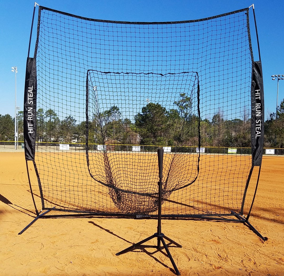 TOP QUALITY 7'×7' Baseball Practice Net Portable Batting Ball Caddy W/ Bag 