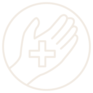 Hand with medical cross symbol indicating dermatological approval.