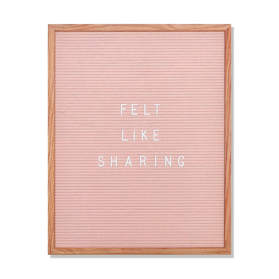 Premium Light Pink Felt Letter Board 16x20 Inches