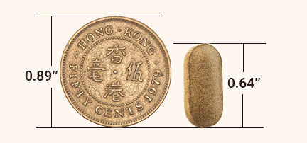 Toneq capsule smaller than a HK penny
