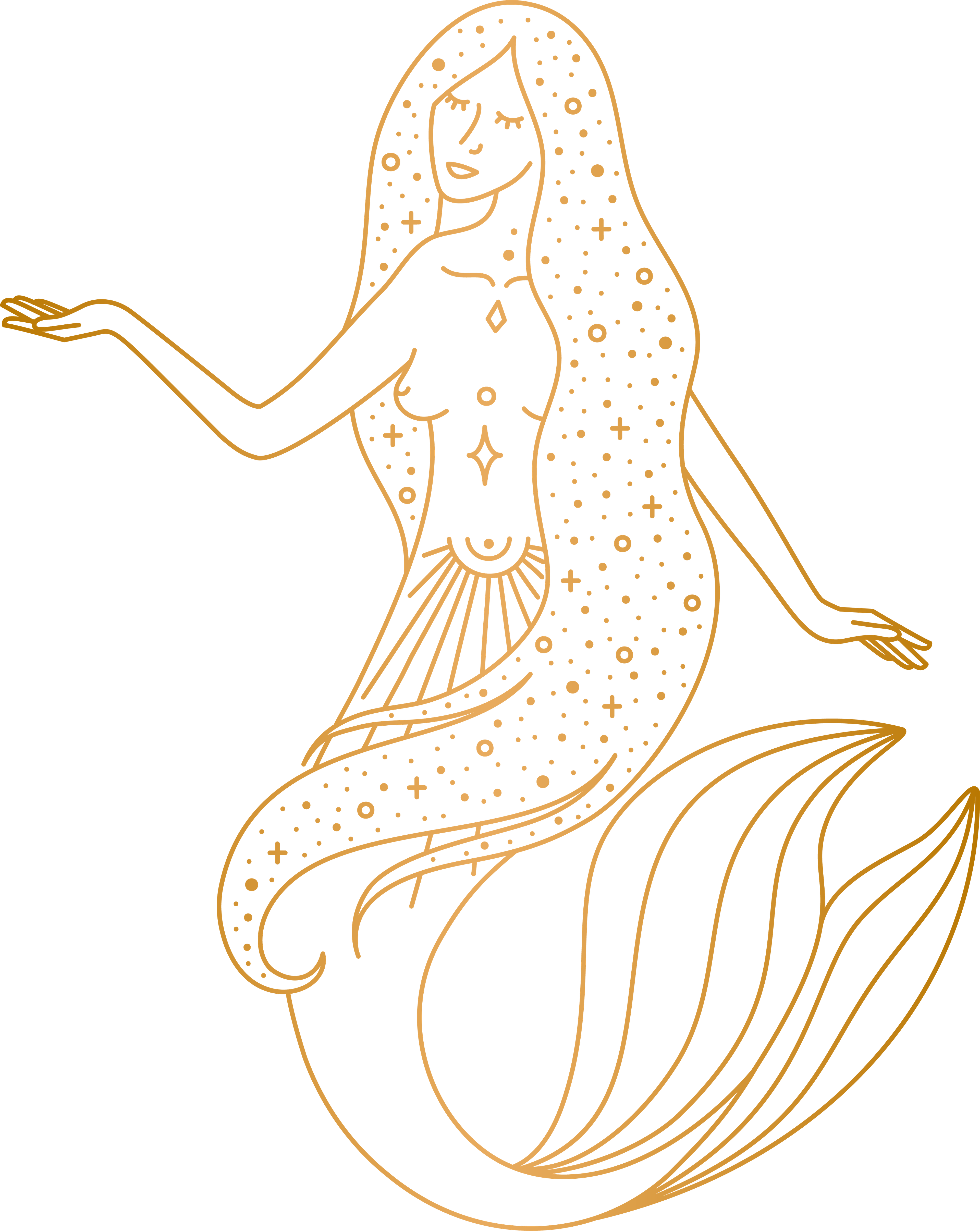 Artistic representation of a mermaid for Glomega by Glow Natural Wellness.
