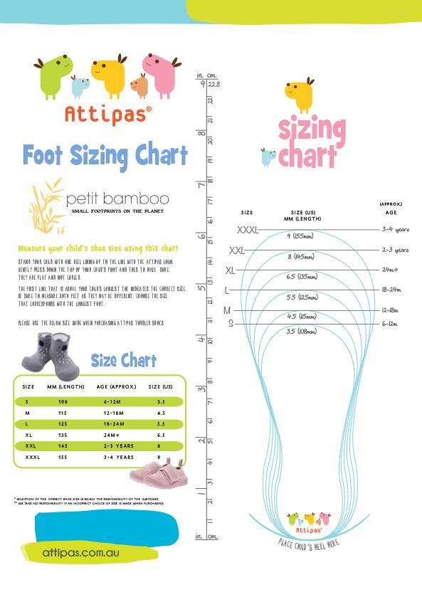 Baby foot size chart