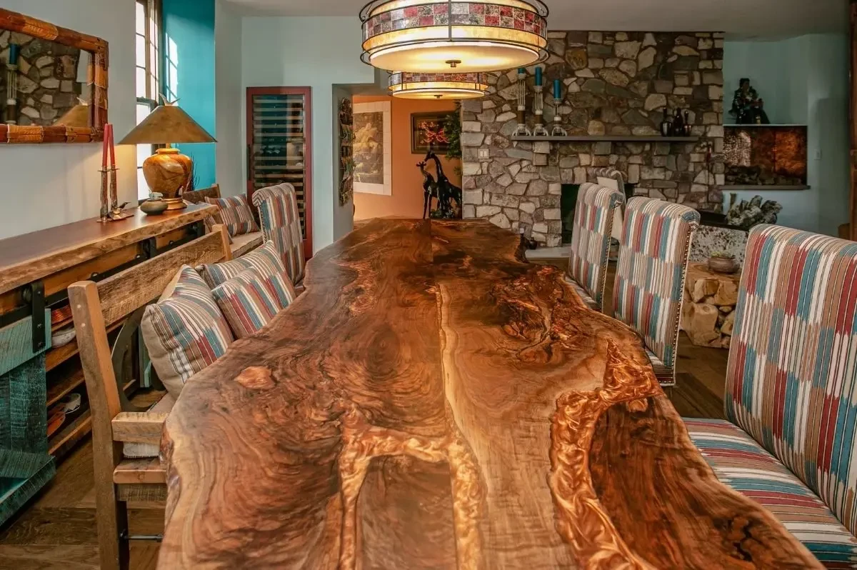 Live Edge Dining Table , walnut wood