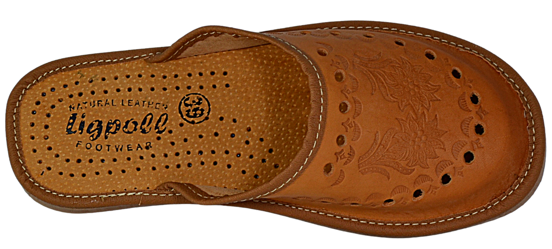 Anfisa - Women's summer slippers - Reindeer Leather