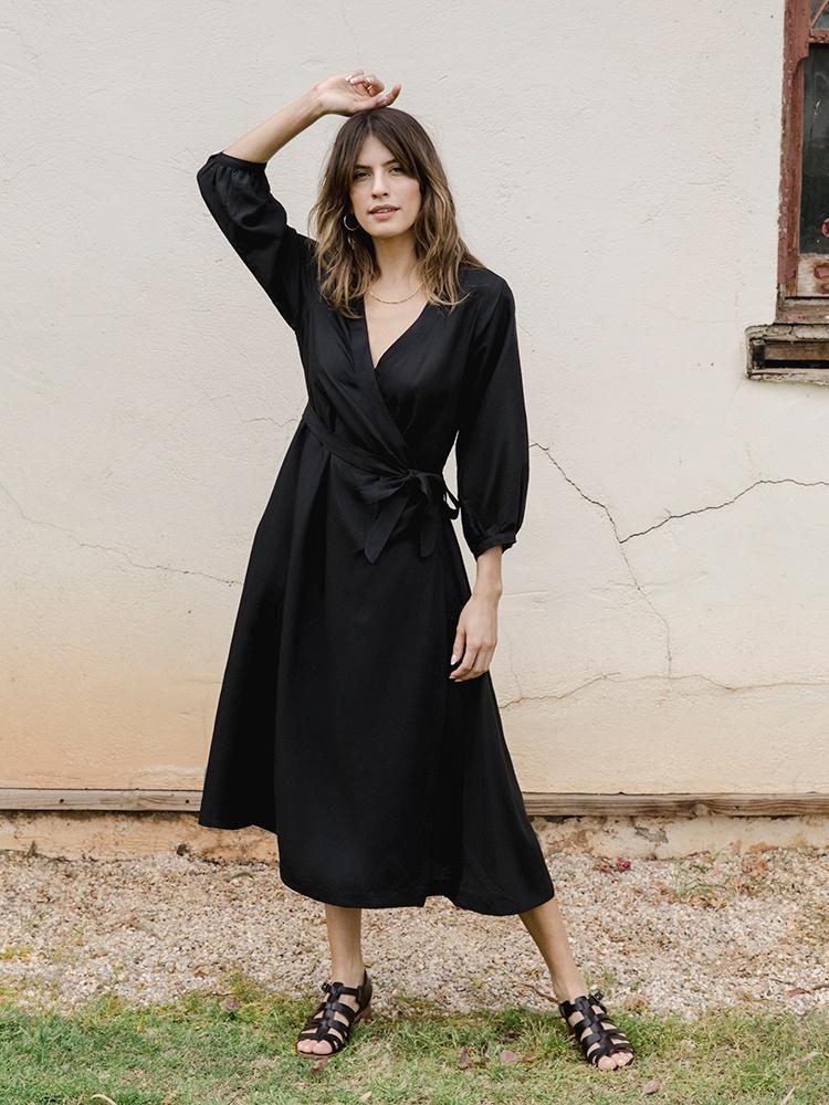 Black wrap 2024 around dress