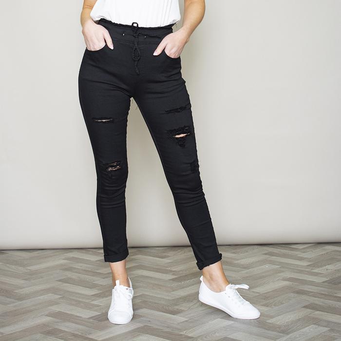 Dana Drawstring Jeggings (Black)