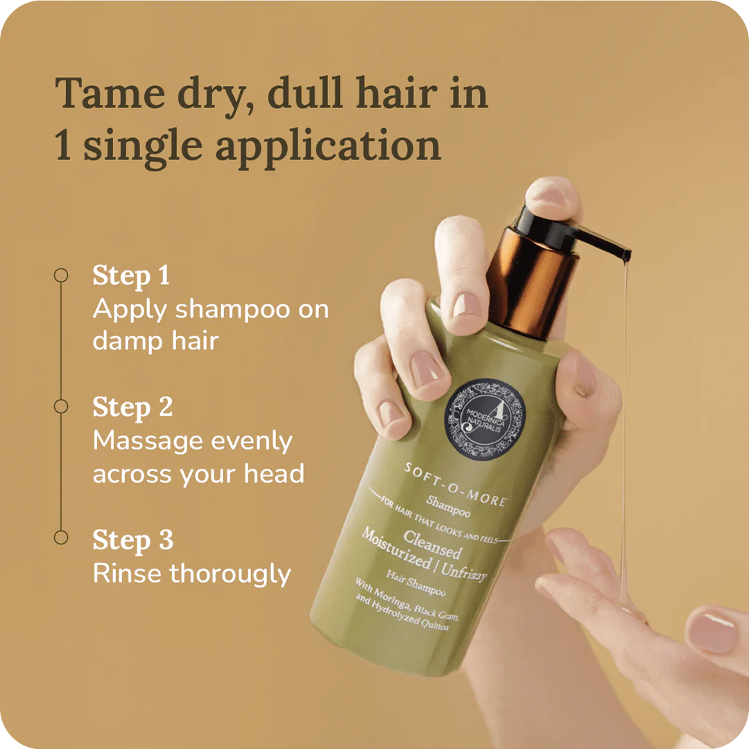 SOFT-O-MORE SHAMPOO - Steps on how to use