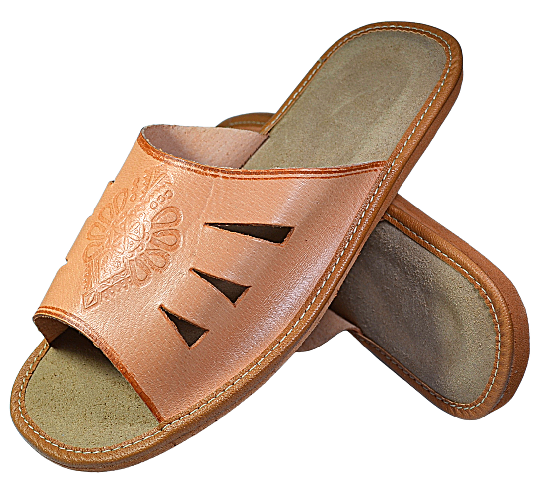 Topher - Mens house leather slippers - Reindeer Leather