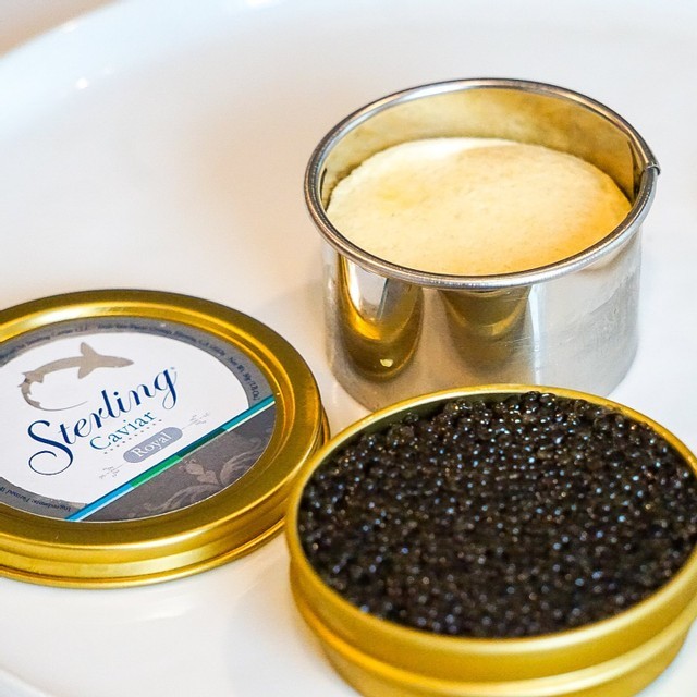 Fresh Royal Caviar in its golden tin