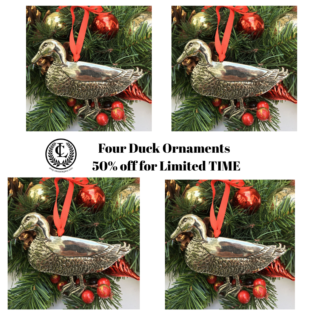 4 Duck Christmas Ornaments 50% off