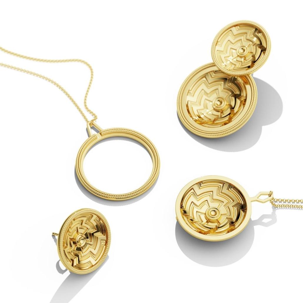 African Weaved Basket inspired 14K Gold Plated Multi-wear Jewelry 