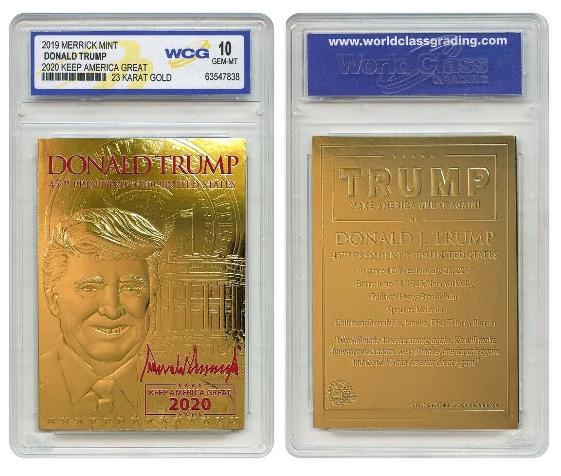 Collectible Trump 23 Karat Gold Foil Trading Card