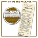 Inside the package of Dr. Coles Hemorrhoid Balm.