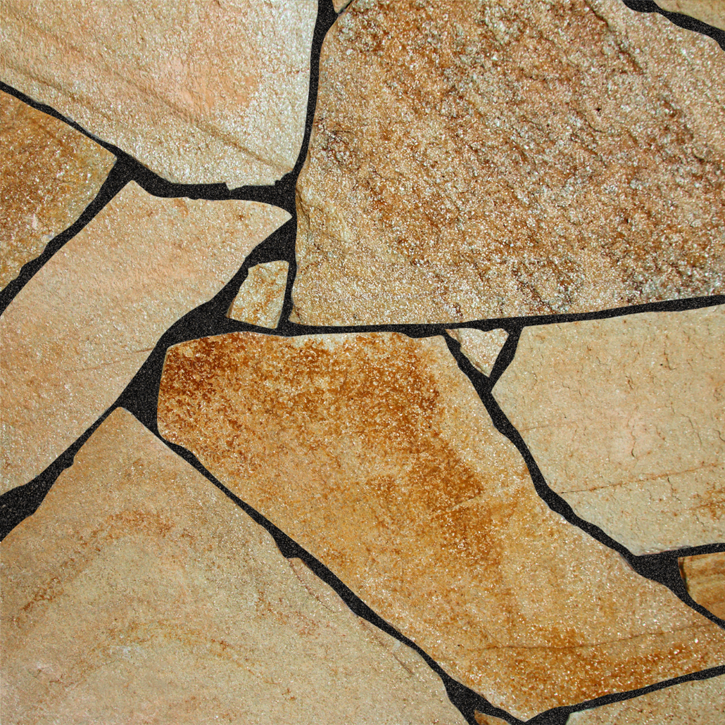 midnight black on warm flagstone