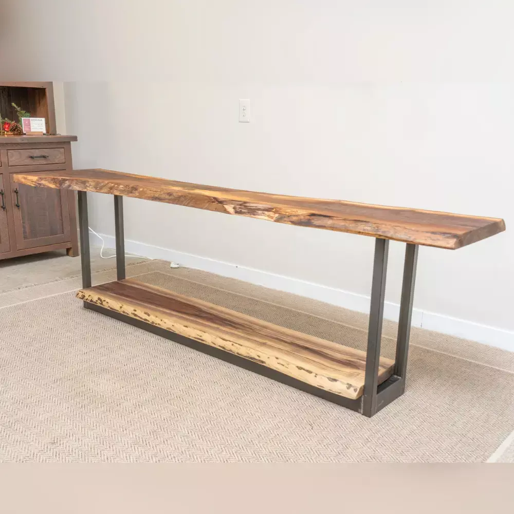 Two Tier Walnut Console Table