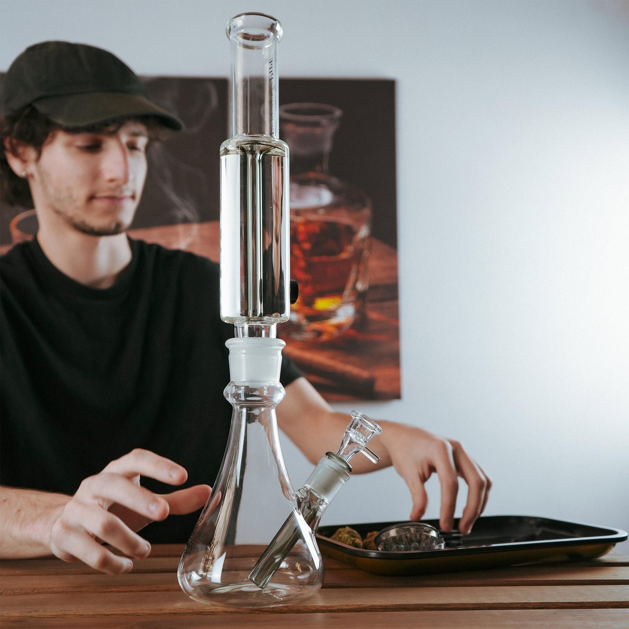 Freeze Pipe Beaker Pro with Straight Tube Coil being assembled