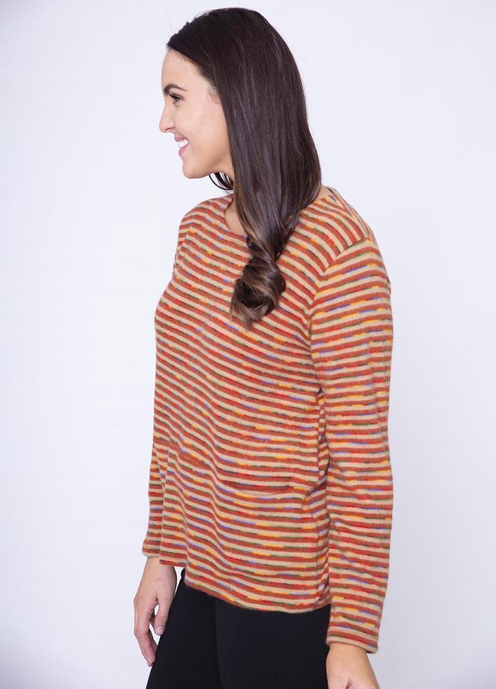 2 Pocket Stripe Top in Rust