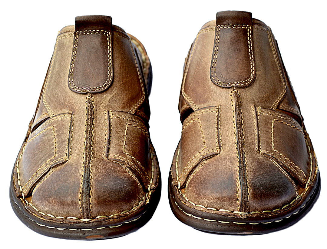 Boris - Mens leather clog sandals - Reindeer Leather