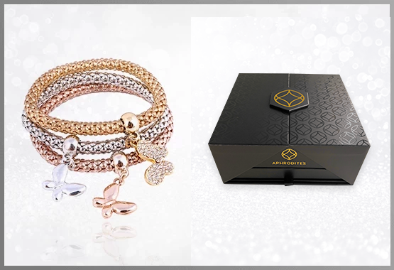 Solid Hearts Charm Bracelet Set