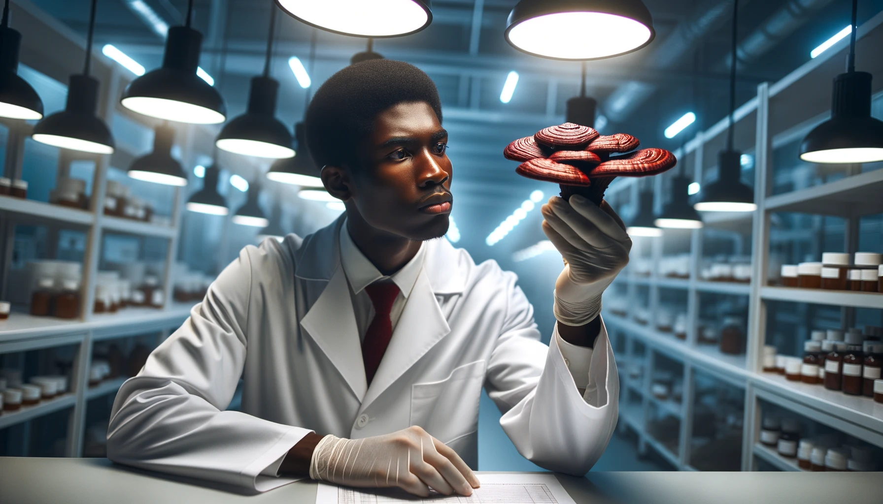 Reishi Mushroom in a laboratory