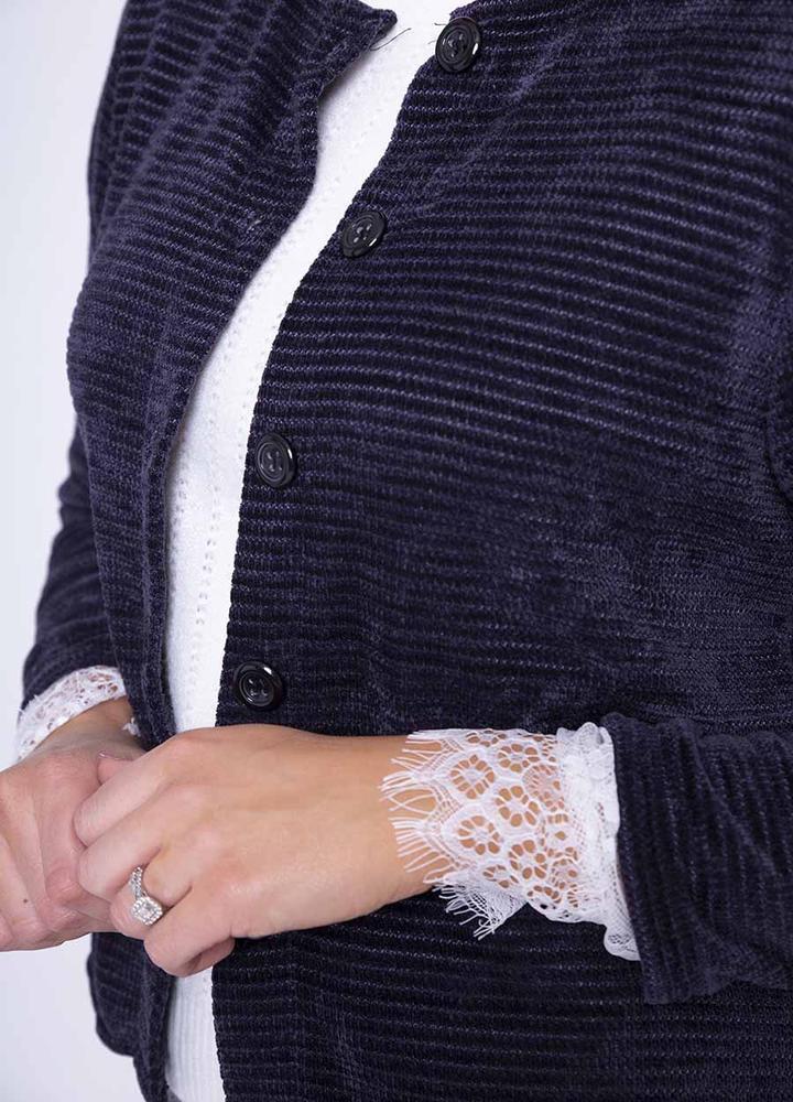 Velour Jacket in Navy