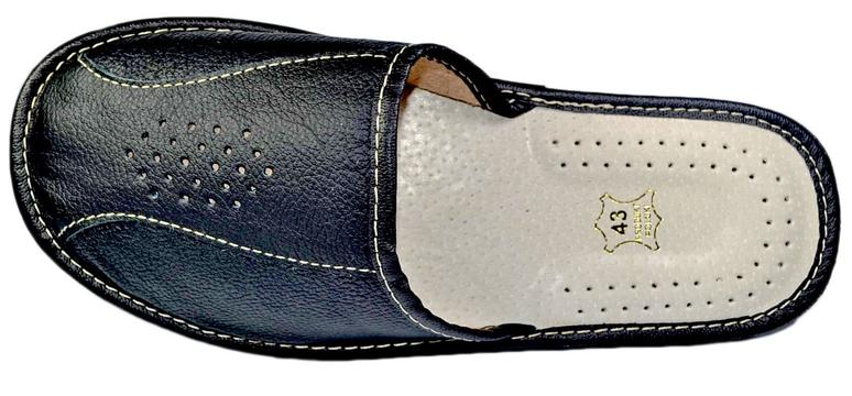 leather bedroom slippers for men