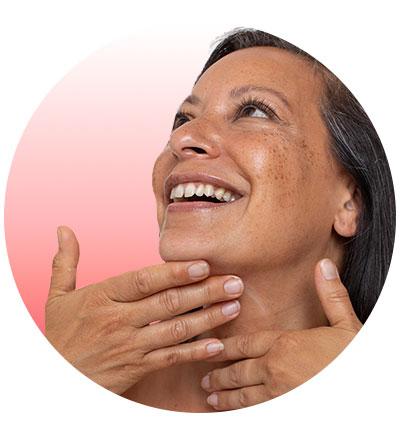 Gently massage it into the face and neck in upwards and outwards strokes. 
