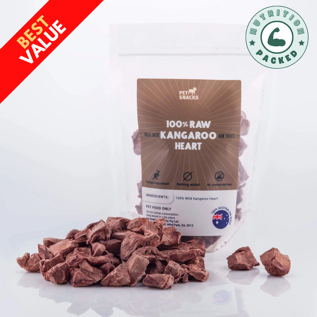 Raw Diced Roo Heart Treats Pet Snacks 
