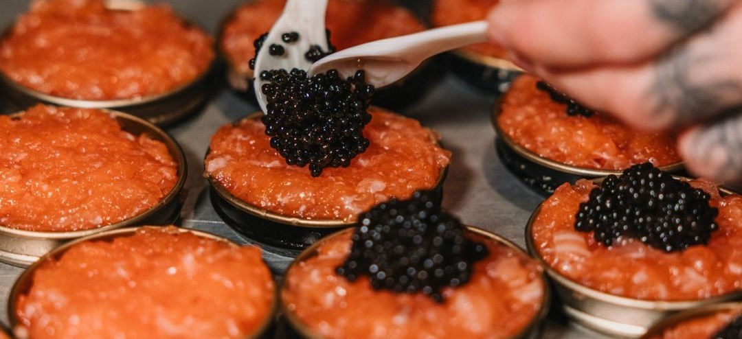 is caviar kosher - serving caviar