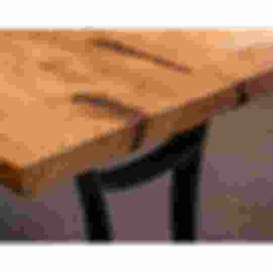 details in live edge maple wood desk