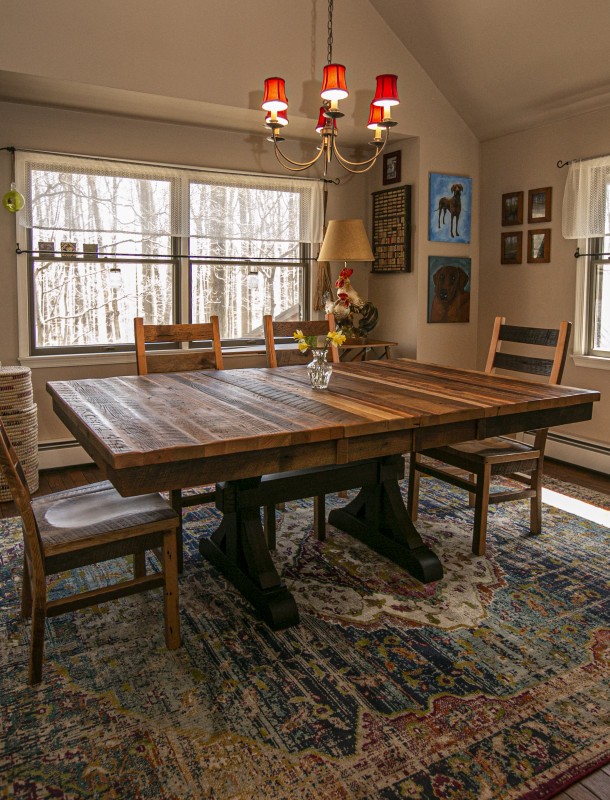 reclaimed wood extendable dining table