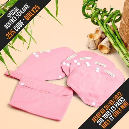 Serviettes hygiéniques lavables flux légers et protège-slips