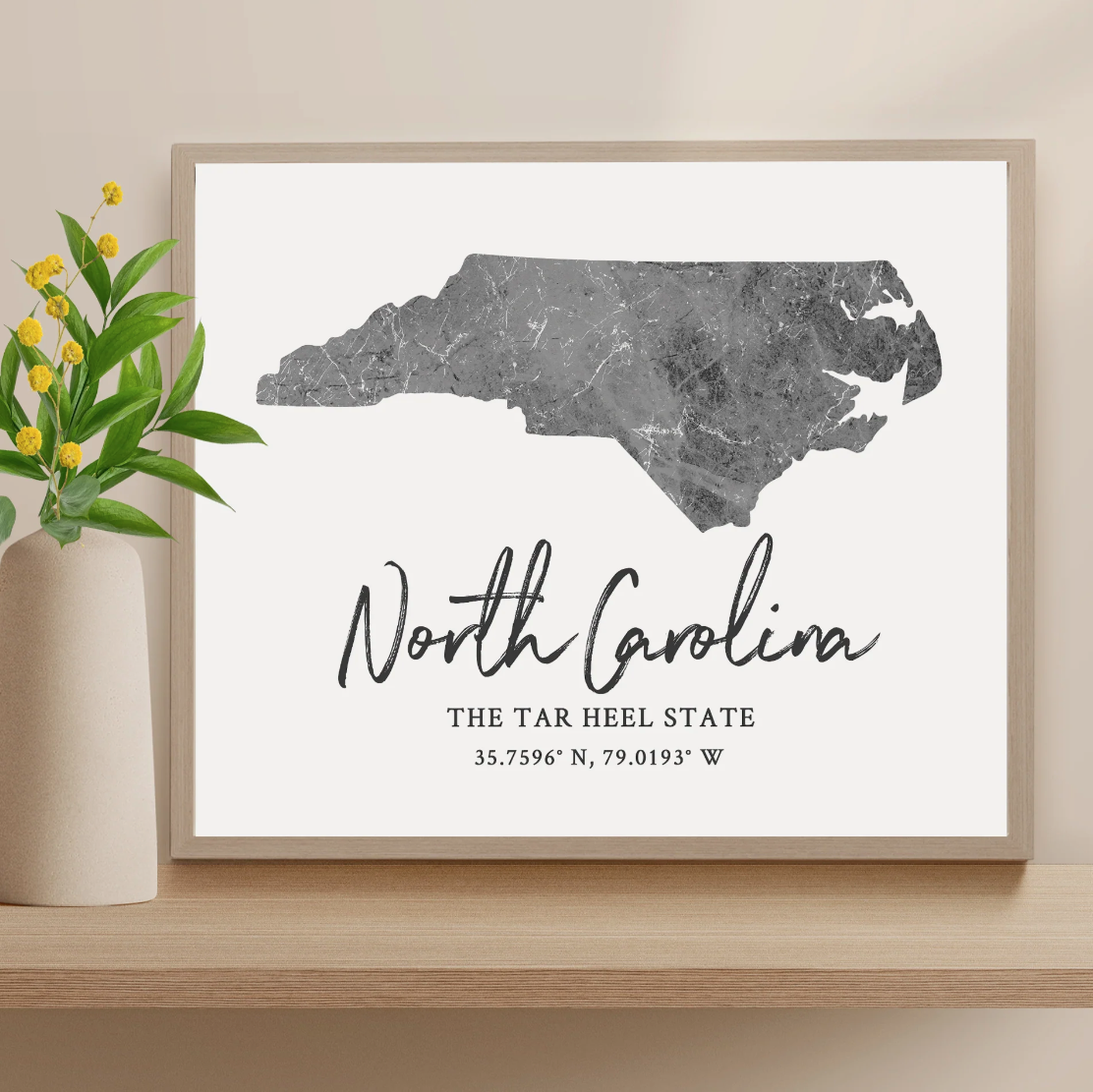 North Carolina State Map Silhouette print