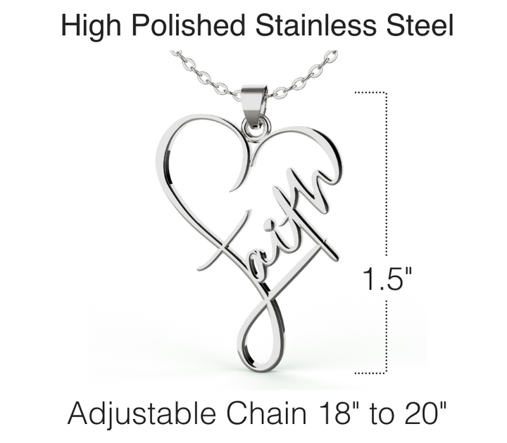 Faith Heart Necklace The Positive Christian