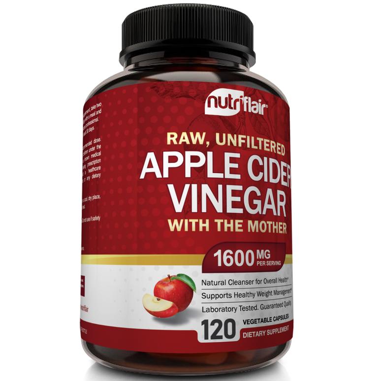 Apple Cider Vinegar Supplement 120 Capsules From NutriFlair