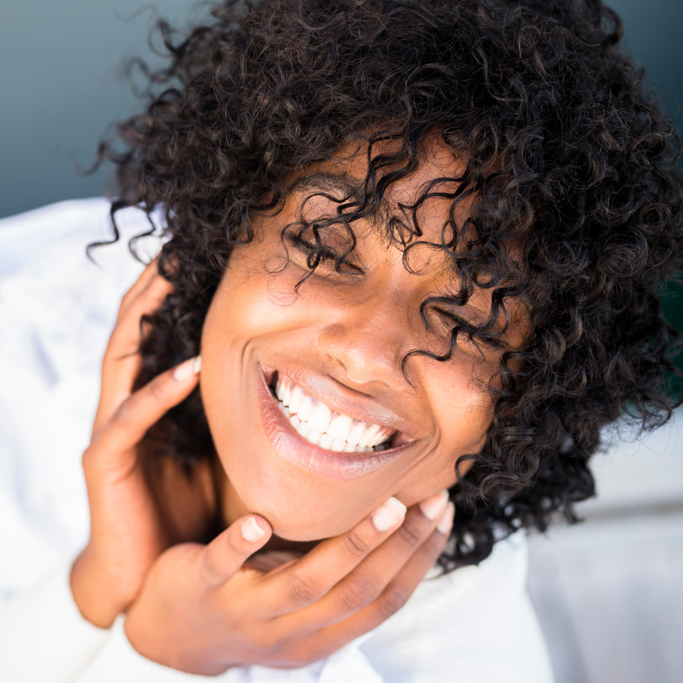 woman treating her under eyes