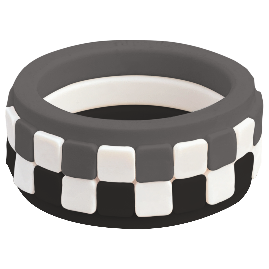 Bundle Checker Ivory Midnight Set Stone Silicone Ring