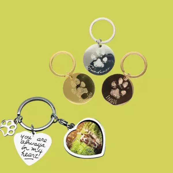 engraved paw print keychain fathers day