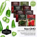 Non-GMO non-hybrid heirloom pepper seed packets for planting in your vegetable garden