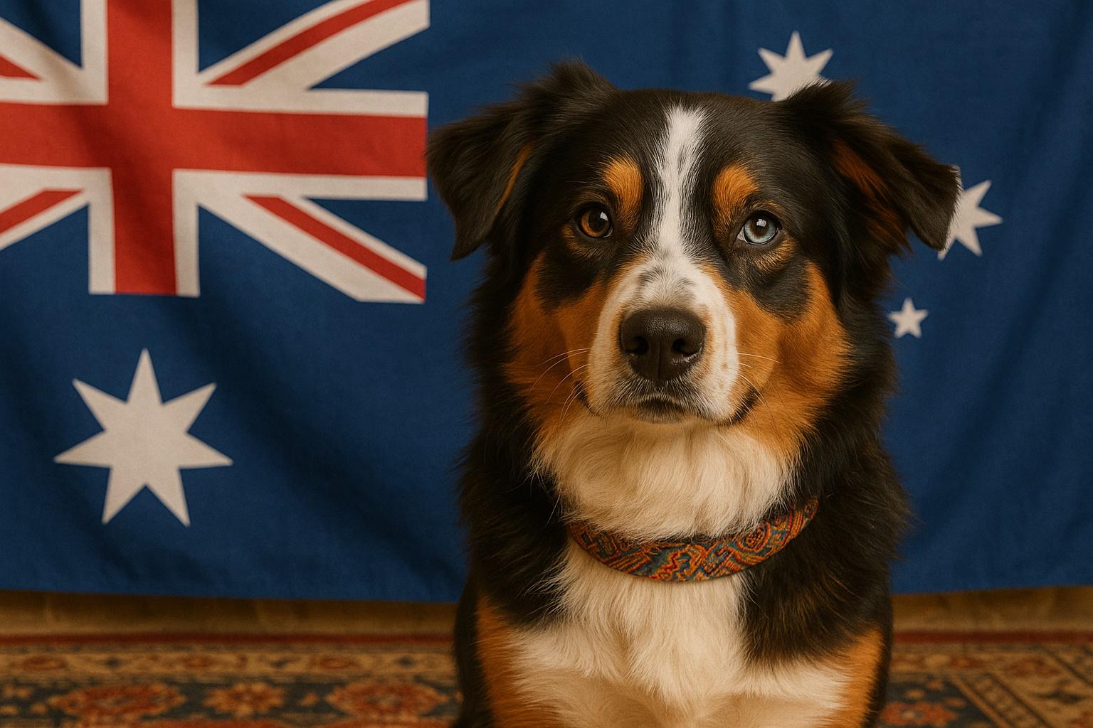 Australian Dog with flag