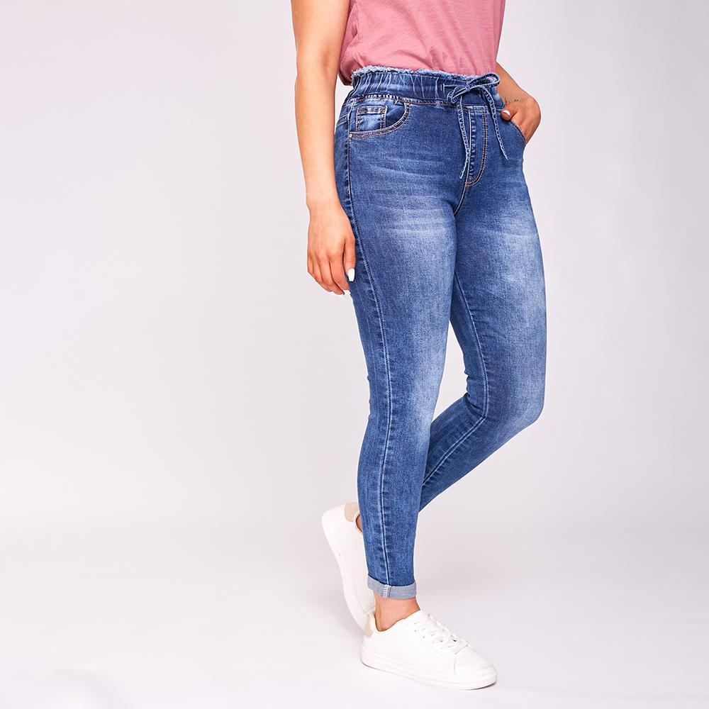 Dana Drawstring Classic Jeggings (Blue)