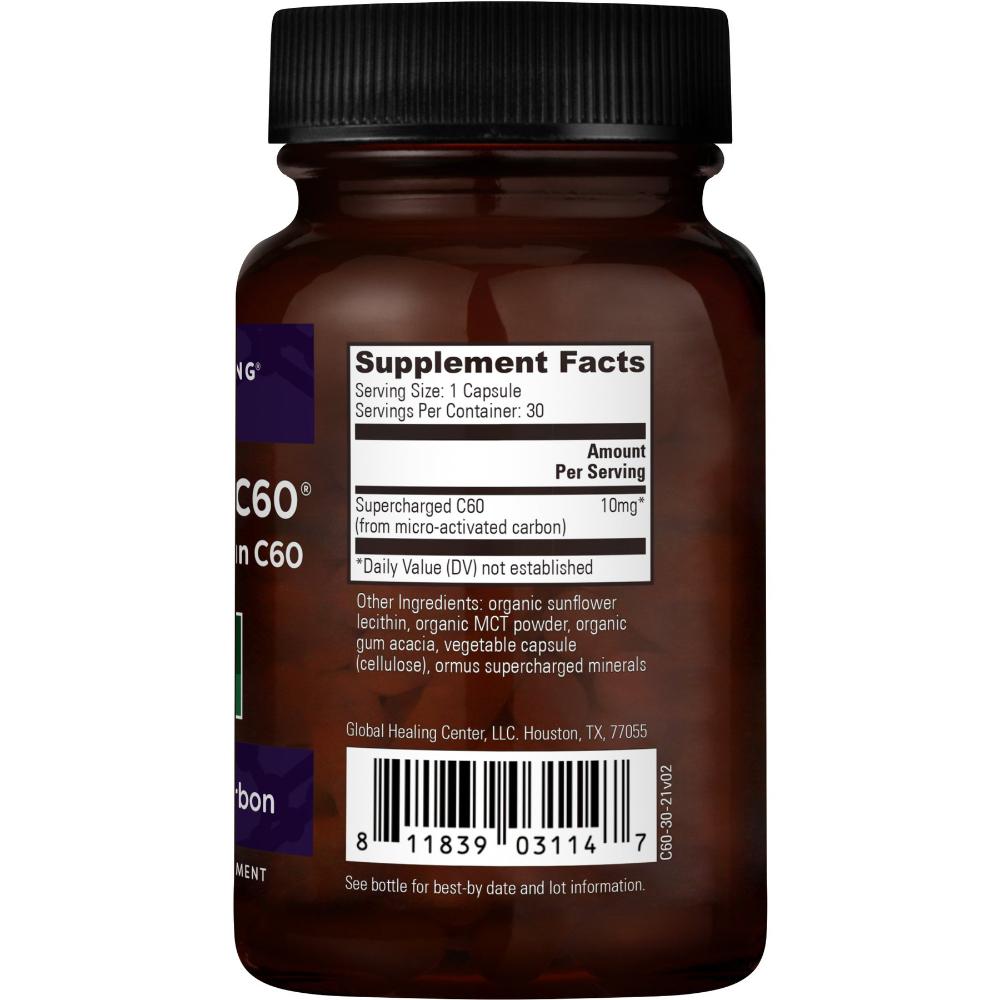 Global Healing Supercharged C60 Micro-Activated Carbon Supplement Facts