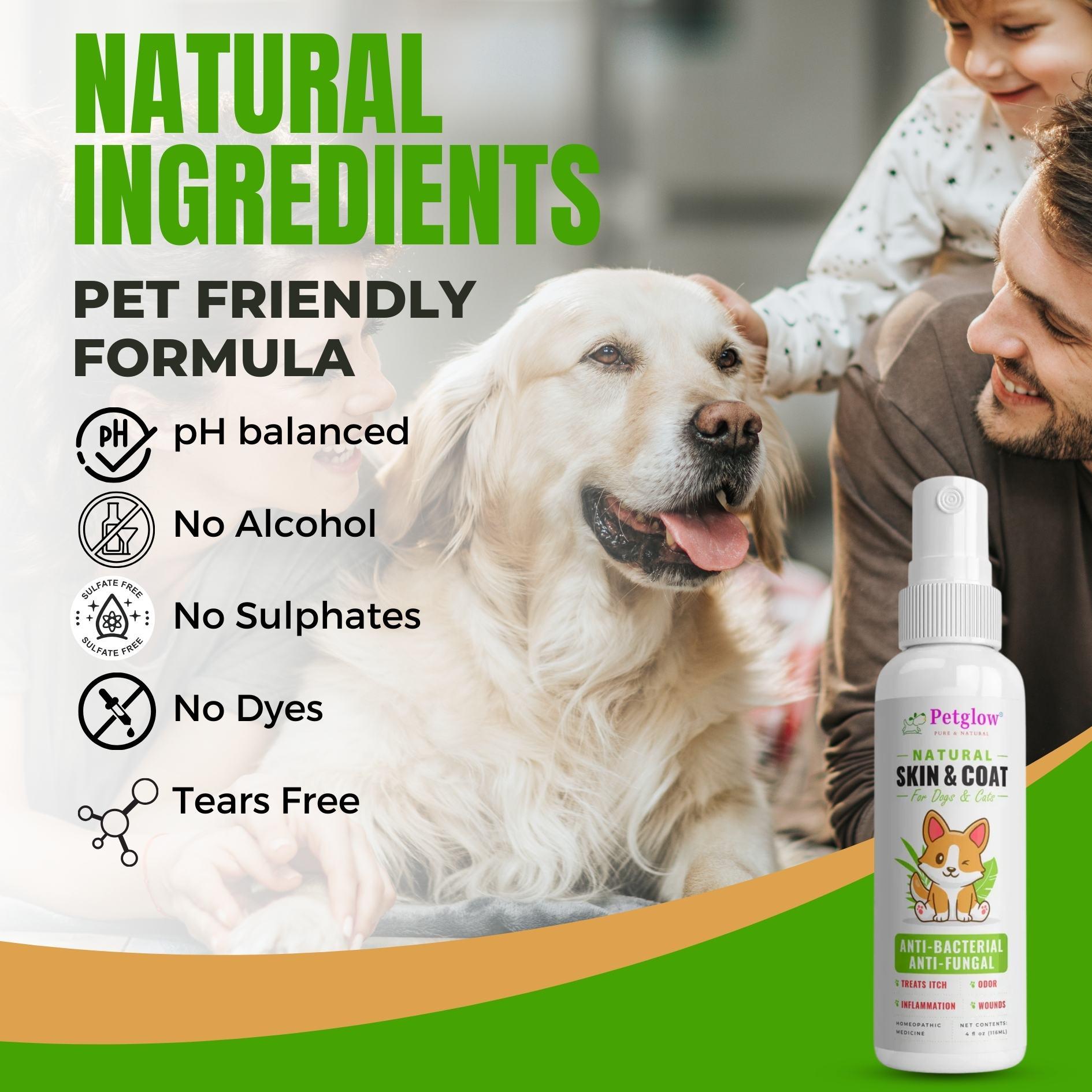 Hot spot treatment spray for dogs with aloe vera and tea tree oil