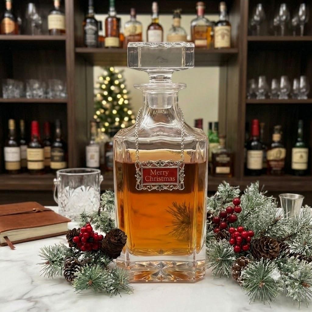 Decanter with Merry Christmas Marker