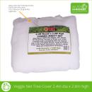 Veggie Net Tree Cover packaged flat, labelled 2.4 m diameter by 2.8 m high, used to protect fruit trees from pests.