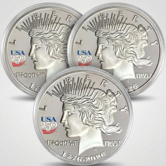 3 Peace Dollar Nickel Silver Proof Coins